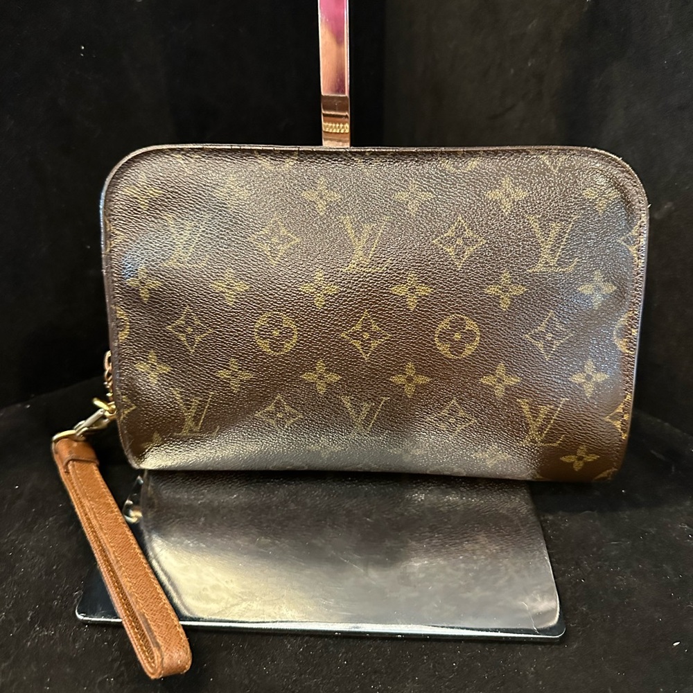 Louis Vuitton Monogram Canvas Brown and Tan Orsay Clutch